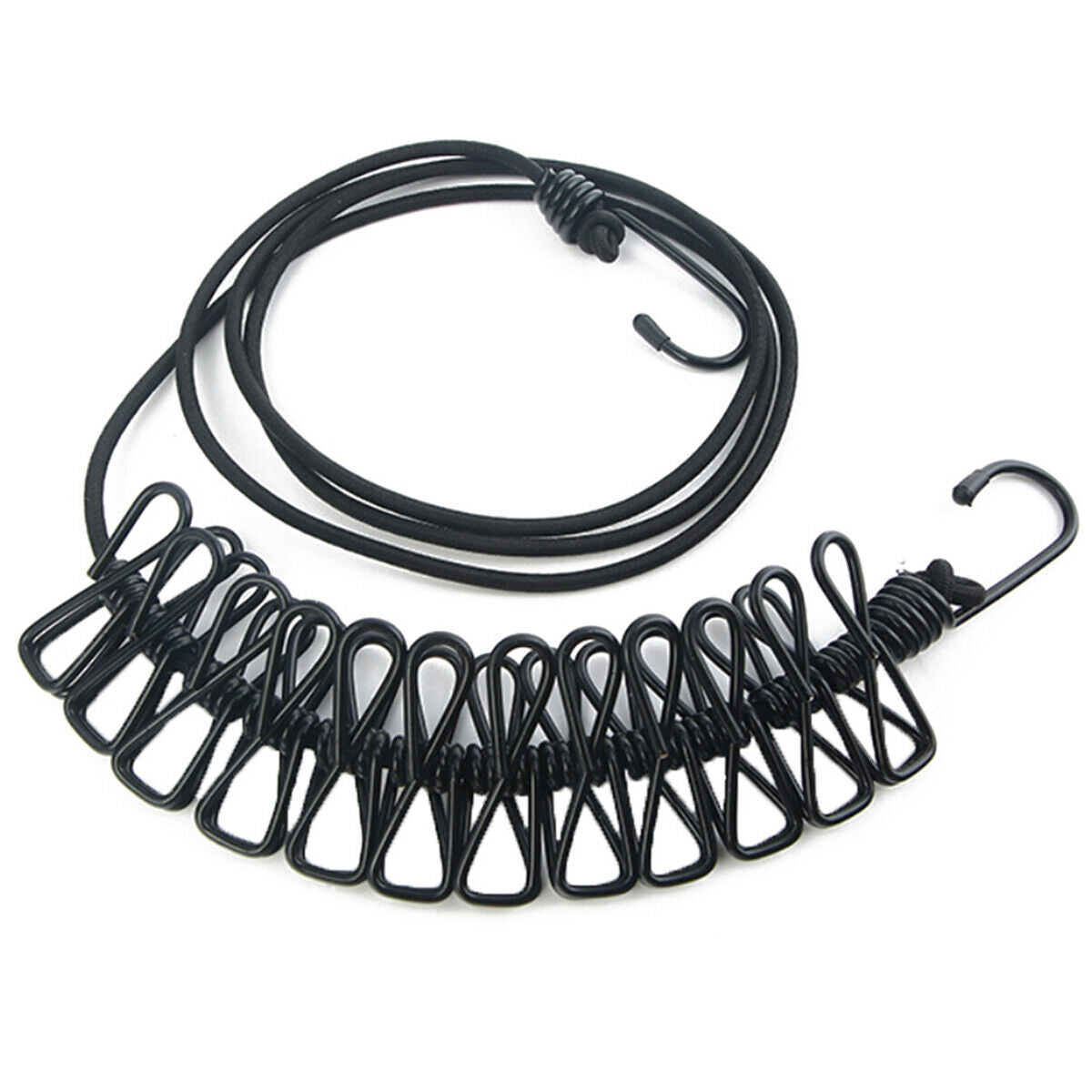 Portable Elastic Clip Rope With 12 Clips