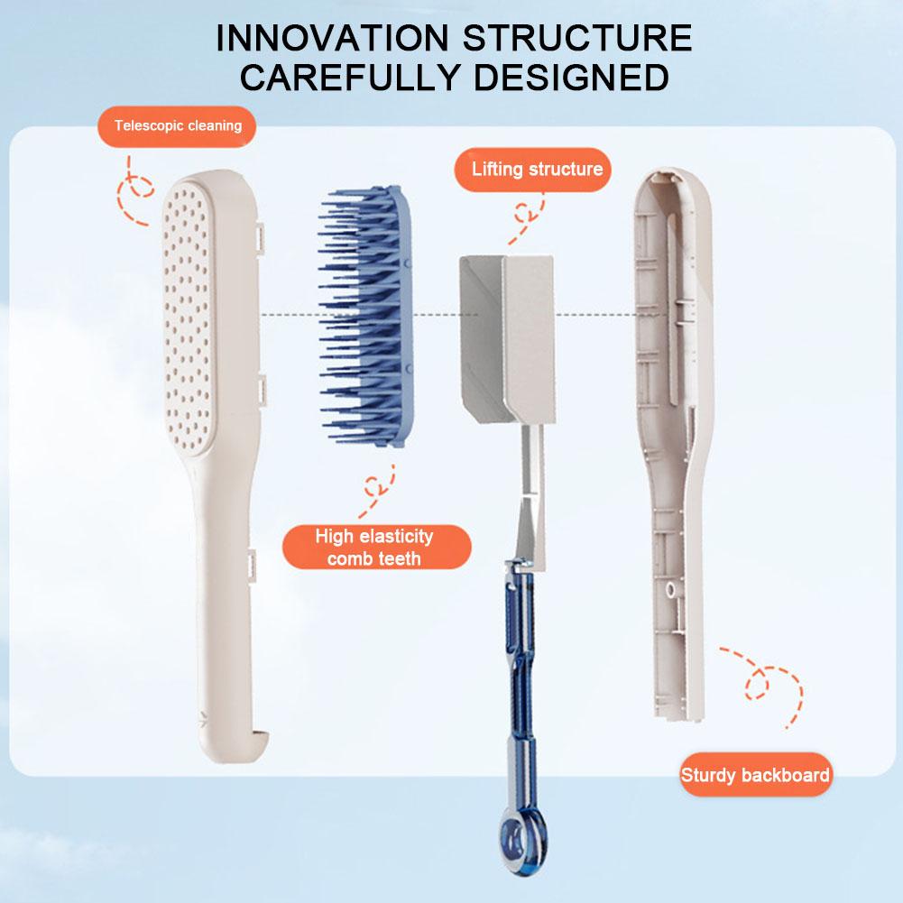 Retractable Self Cleaning Hair Brush